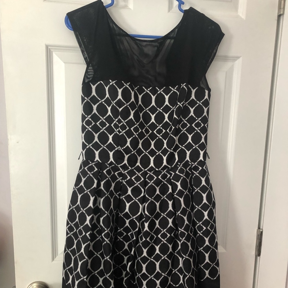 Formal Black And White Patterned Dress